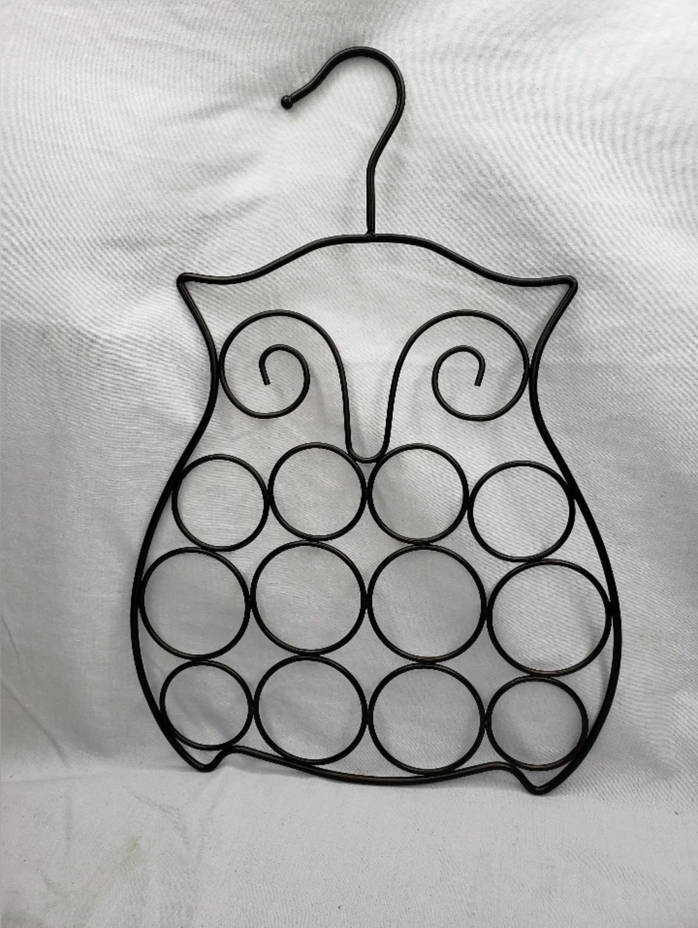 Metal Owl Scarf Or Belt Holder Organizer With Hanger 12 Holders